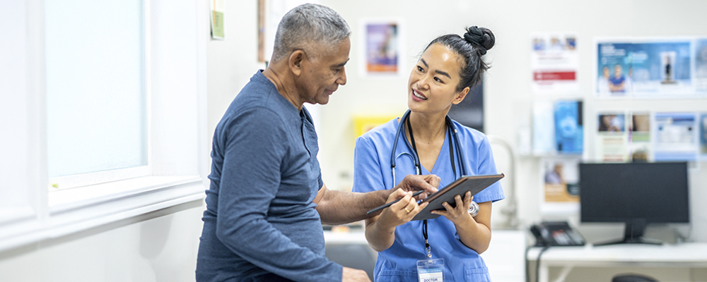 Doctor talking to patient