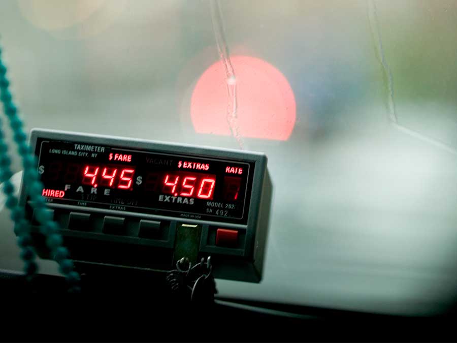 A taxi meter