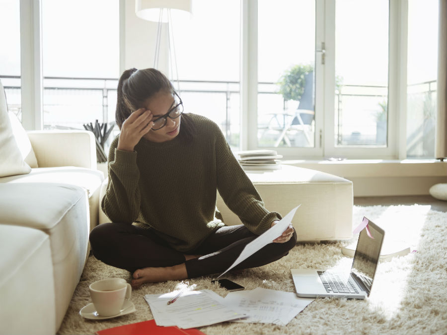 Woman doing research