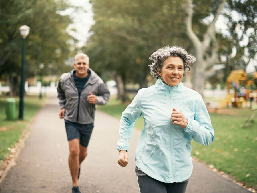 Couple exercising